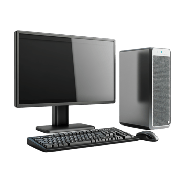 Modern Desktop Computer System with Monitor Keyboard and Mouse png