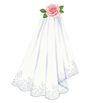 Elegant wedding dress with rose transparent background digital art romantic setting close-up bridal concept png