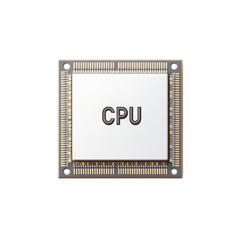 Close up view of a modern computer processor unit png