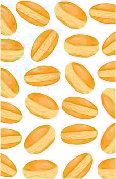 Jelly jam filled donuts pattern on white background vector