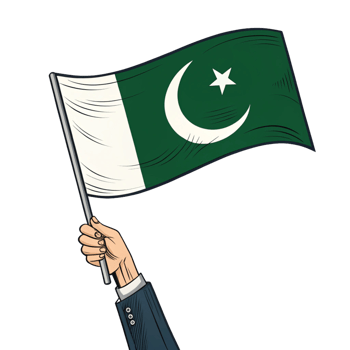 pakistan 3d flag holding in hand is isolated on transparent background png