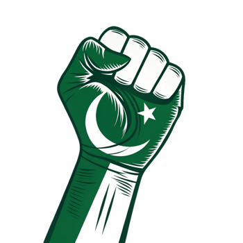 propaganda hand pakistan flag is isolated on transparent background png