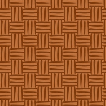 Rattan seamless pattern. Texture of the weave. Hand draw brown illustration. vector