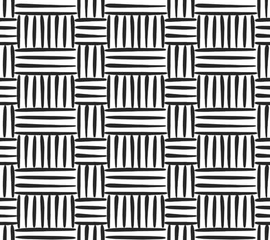 Rattan seamless pattern. Texture of the weave.Black and white vector