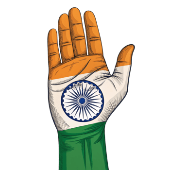 propaganda hand beautiful 3d indian flag is isolated on the transparent background png