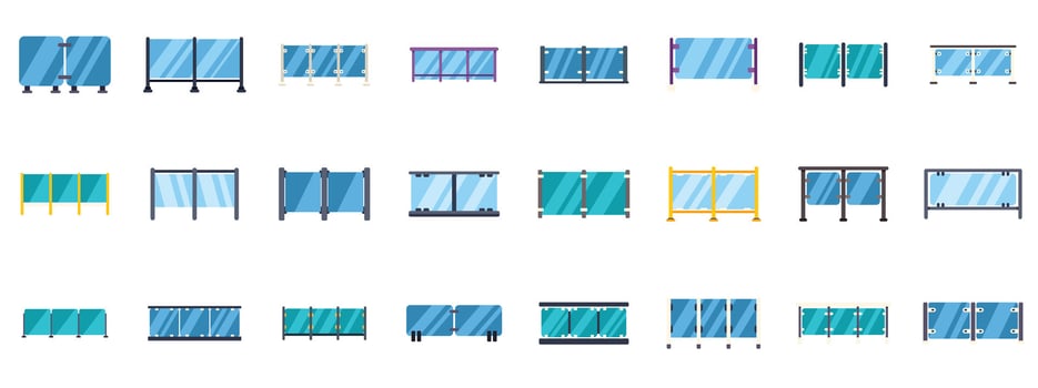 Glass railing protecting balcony or terrace, providing safety and modern design vector