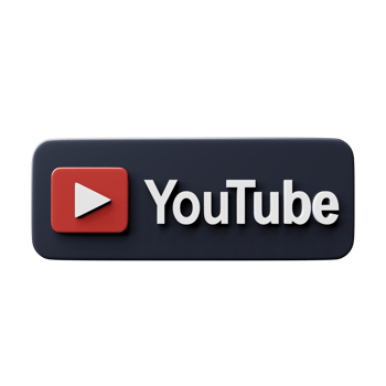 YouTube 3d button. Social network logo, on isolated background. 3d render for business and advertising. png