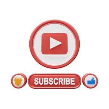Banner Subscribe, like and notification. 3D icon for social networks png