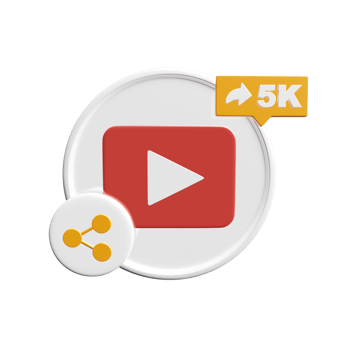 Round share banner with yellow arrow. 3d icon for social networks png
