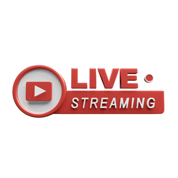 Red Banner Live streaming. 3d illustration for social networks. png