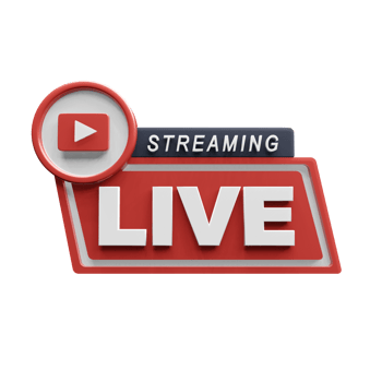 Banner Live streaming for social networks. 3d illustration. png