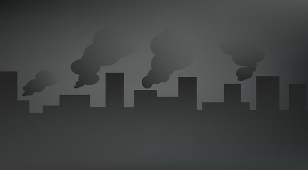Air pollutant for backdrop, wallpaper, background. Toxic smoke from industrial factories floating in the air. illustration. vector