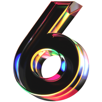 3D icon of a glass character 6 png