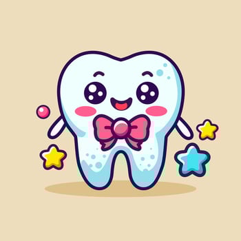 Kawaii Happy Tooth Cute Dental Illustration vector