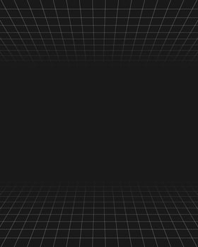 Black space wallpaper grid perspective vector