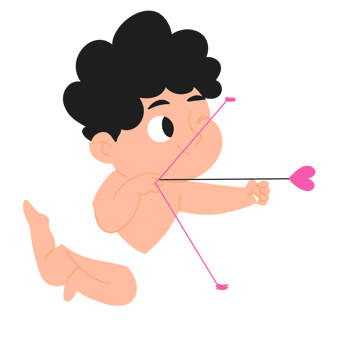 Cupid shooting an arrow with a bow png