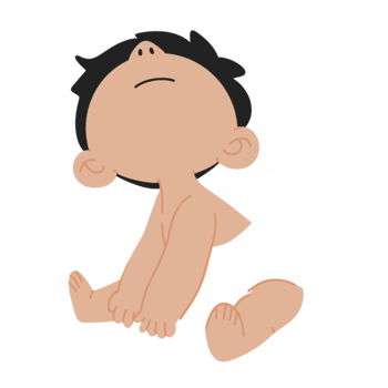 A cartoon baby angel sitting on the ground png