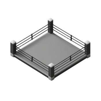 Isometric View Of An Empty Boxing Ring png