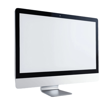 Modern Sleek All in One Desktop Computer Display. isolated png