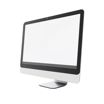 Modern Sleek All In One Desktop Computer Display. cut out png
