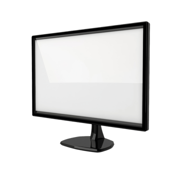 Black Flat Screen Monitor Display Shows Blank White Screen png