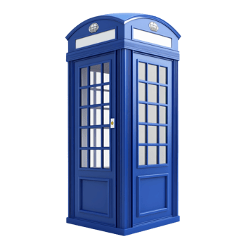A Classic Blue Telephone Booth Stands Alone png