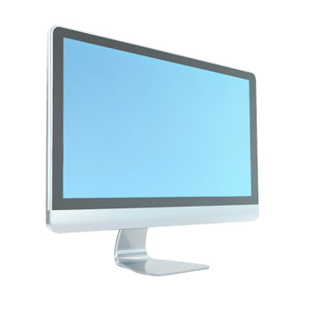 Modern Silver Computer Monitor Display Screen png