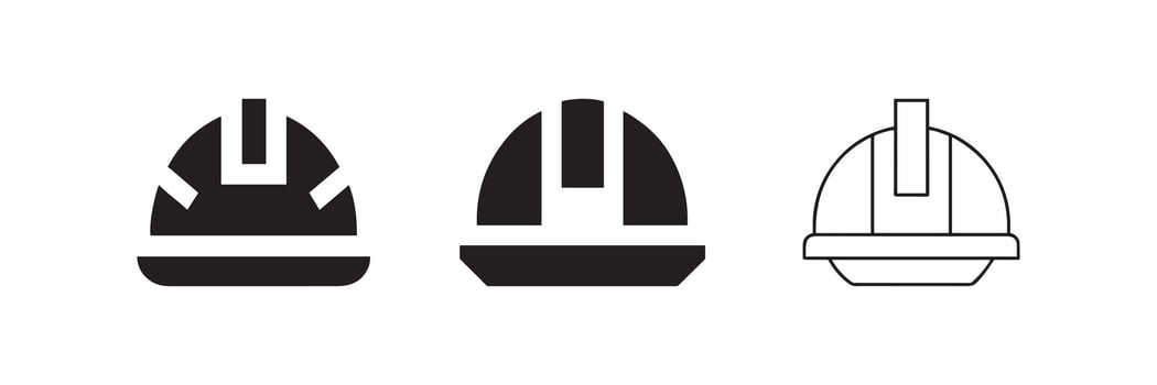 Construction Safety Helmet Icon Set Illustration vector