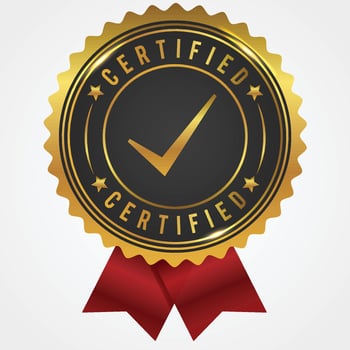 Certified ribbon in golden shade vector