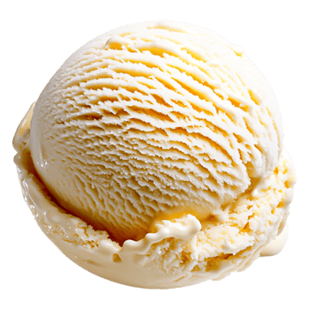 Creamy Vanilla Ice Cream Scoop with Smooth Texture and Swirls png