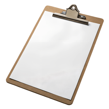 Clipboard with Blank Paper Isolated on Transparent Background png