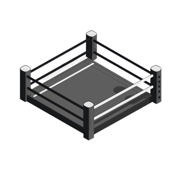 Isometric View of an Empty Boxing Ring. isolated transparent background png