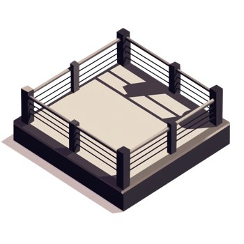 Isometric View Of A Boxing Ring Platform png