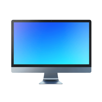 Modern Desktop Computer with Blue Screen Display png