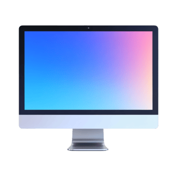 Modern All in One Computer with Gradient Screen png