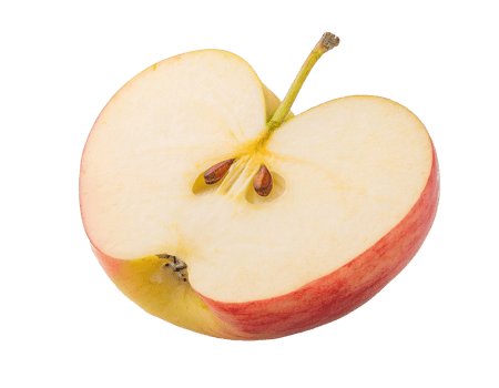 fresh apple half, juicy red fruit slice, organic healthy snack on isolated background png