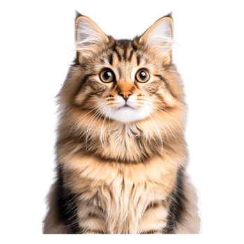 Portrait of a Cute Fluffy Cat with Big Eyes and Whiskers png