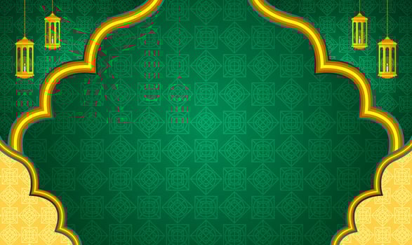 Green Islamic Banner Background Event vector