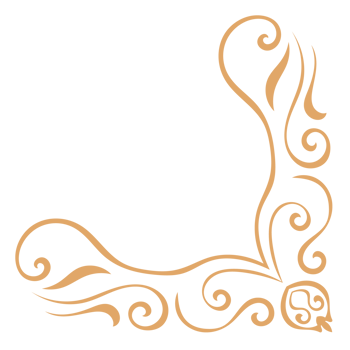 Elegant swirls, ornate corners, gold filigree for a royal invitation. png