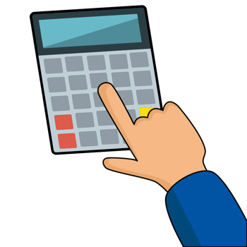 Hand Pressing Calculator Button Graphic. cartoon png