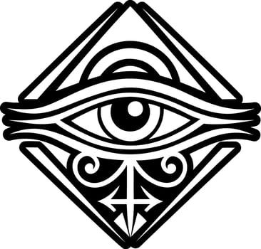 Egyptian eye icon in filled style vector
