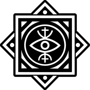 Glyph symbol icon depicting a mystic eye vector