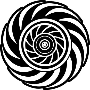 A filled icon of spiral symbol vector
