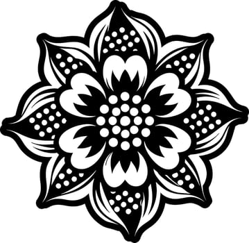 A glyph style icon of a feminine floral tattoo vector