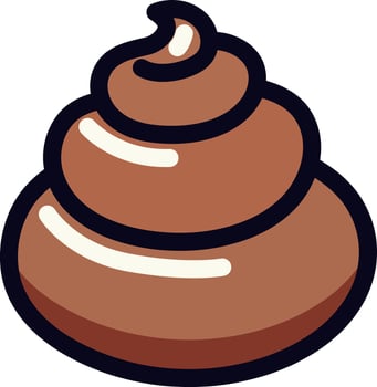 Brown poop emoji with a cartoonish and humorous expression. vector