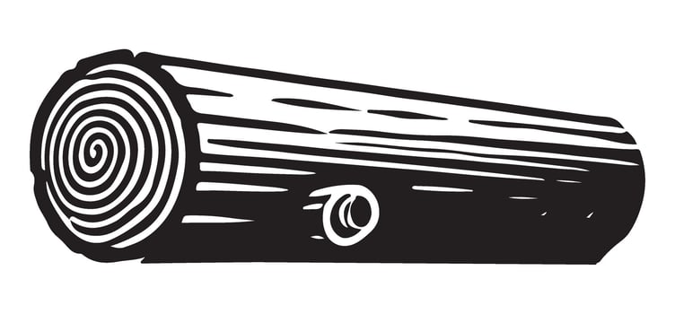 Rustic Black Silhouette Log Illustration vector