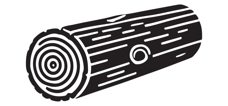 Detailed Silhouette Illustration of a Single Wooden Log vector