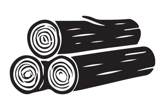Logs Silhouette Illustration for Firewood vector