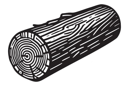 Detailed Silhouette Illustration of a Single Log vector
