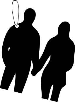 Silhouette of a couple holding hands, symbolizing love, png